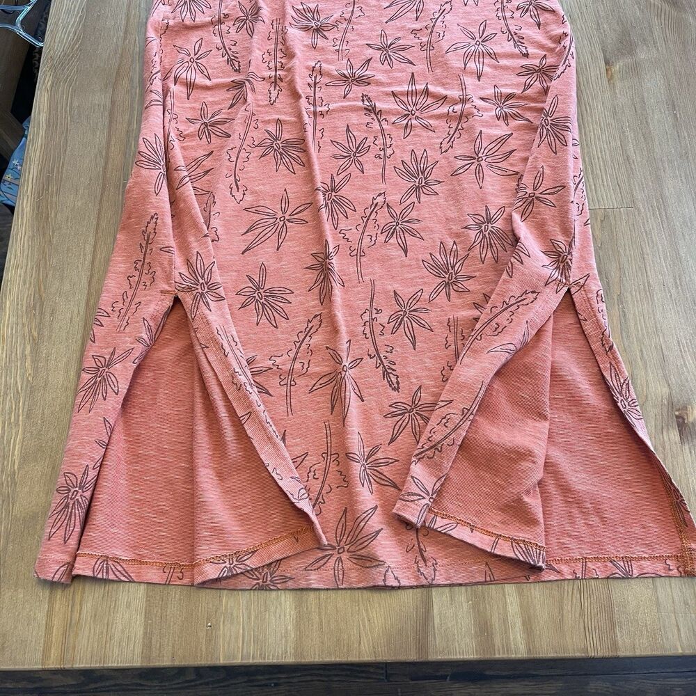 Toad & Co Midi Dress Size XS Samba Paseo Tencel Organic Cotton Burnt Orange Palm - Picture 16 of 16